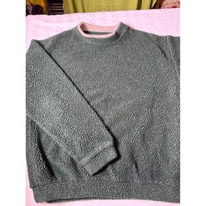 Vintage 90s Field & Stream Sherpa Fleece Sweatshirt Green Made in USA Mens L